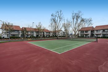 Green tennis court 